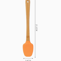 Mini Silicone Baking Spatula with Wooden Handle