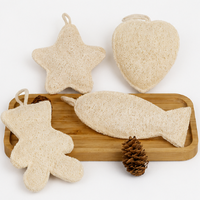 Natural Loofah Bath Scrubber – Cartoon Shower Sponge with Hanging Strap, Exfoliating Body Wash Pad for Adults & Kids