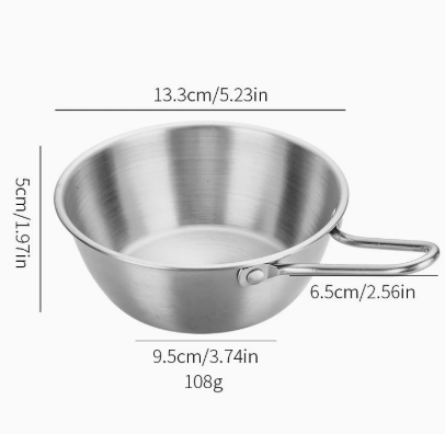 304 Stainless Steel Rice Wine Bowl with Handle