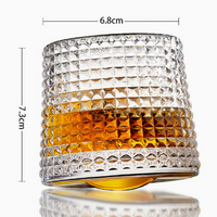 360 Degree Rotating   Glass Crystal Style Cup