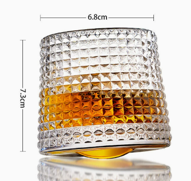 360 Degree Rotating   Glass Crystal Style Cup
