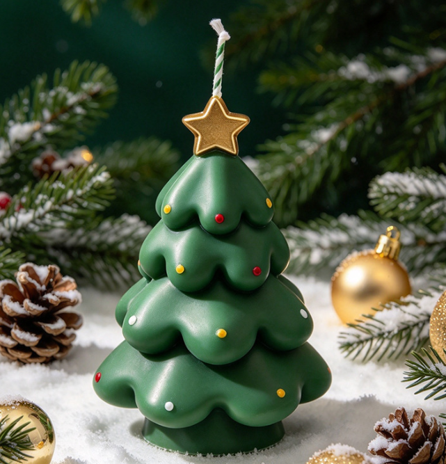Christmas Tree Shaped Scented Candle   Decorative Holiday Candle Gift