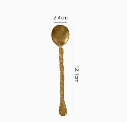 Vintage Gold Stainless Steel Dessert Fork Tree Pattern