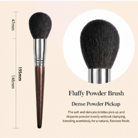 Professional Makeup Brush Set – Soft Wool Powder Brush, Blush Brush, Highlight Brush & Foundation Brush with Wooden Handle