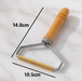 Wooden Handle Lint Remover – Double-Sided Metal Fabric Shaver Brush for Wool Coats