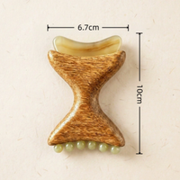 Natural Wood Facial Gua Sha Massage Tool Horn Shape Acupressure Scraper