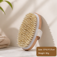 Pig Bristle Long Handle Bath Brush Shower Brush Body Scrubber Dry Brush Back Scrubber Exfoliating Cleaning Brush