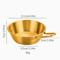 Gold 304 Stainless Steel Rice Wine Bowl with Handle