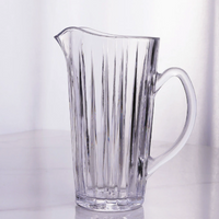 Crystal Style Clear Glass Jug with Handle and Pouring Spout for Juice