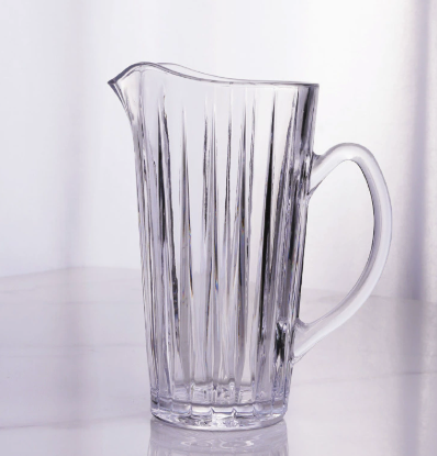 Crystal Style Clear Glass Jug with Handle and Pouring Spout for Juice