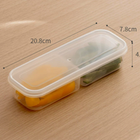 Slim Divided Refrigerator Food Storage Container with Lid