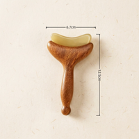 Natural Wood Facial Gua Sha Massage Tool Horn Shape Acupressure Scraper