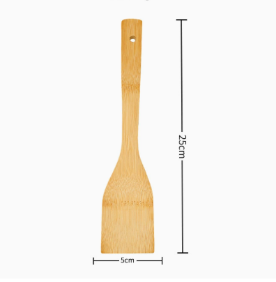 Natural Bamboo Cooking Spatula with Long Handle