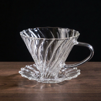 Clear Spiral Pour Over Coffee Filter Cup with Handle
