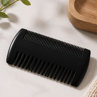 Double-Sided Peach Wood Comb Fine Tooth Dense Comb Beard Mustache Grooming Brush
