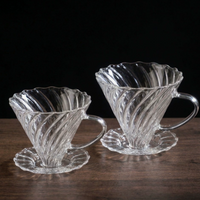 Clear Spiral Pour Over Coffee Filter Cup with Handle