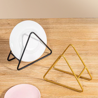 Metal Triangle Dish Rack Kitchen Plate Holder and Drying Stand