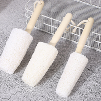Natural Loofah Bottle Brush with Wooden Handle