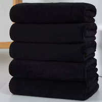 Black Microfiber Towel, Soft Quick Dry Absorbent Cleaning Cloth