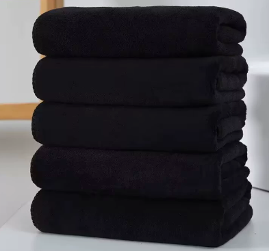 Black Microfiber Towel, Soft Quick Dry Absorbent Cleaning Cloth