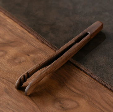 Walnut Wood Tea Tongs and Tea Spoon
