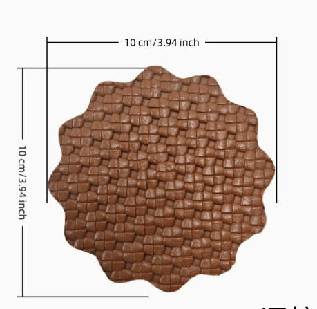 Textured Floral PU Leather Coaster Heat Resistant Table Mat