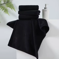 Black Microfiber Towel, Soft Quick Dry Absorbent Cleaning Cloth