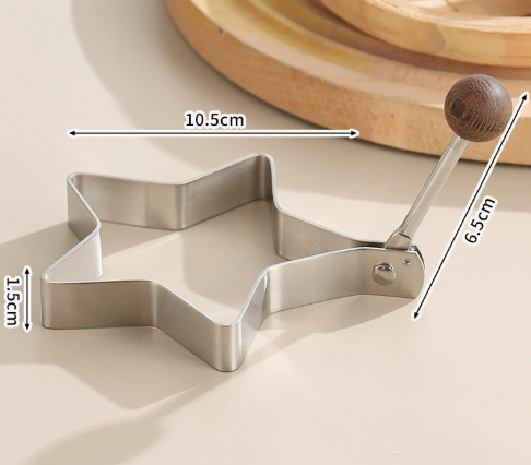 316 Stainless Steel Egg Ring Mold with Wooden Handle