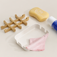 Bamboo Fiber Soap Dish with Drainage Design – Detachable, Easy-Clean, Moisture-Proof Travel Soap Holder