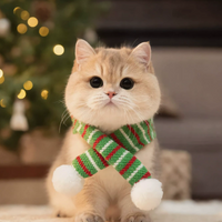 Christmas Knitted Pet Scarf for Cats and Dogs Festive Accessory
