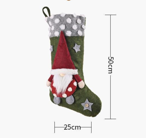 Christmas Gnome Stocking Plush Scandinavian Holiday Fireplace Hanging Decoration