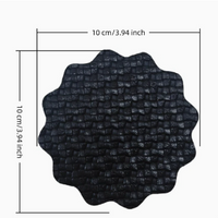 Textured Floral PU Leather Coaster Heat Resistant Table Mat