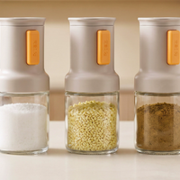 Press Type Seasoning Dispenser Glass Spice Jar