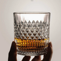 Clear Crystal Style Tumbler with Diamond Cut Pattern
