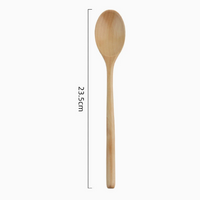 ong Handle Wooden Cooking Spoon, Natural Wood Soup Spoon for Cooking