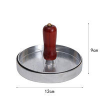 Stainless Steel Burger Patty Press Round Hamburger Meat Mold with Wooden Handle
