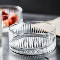 Clear Ribbed Glass Snack Bowl for Candy Nuts and Dessert Serving