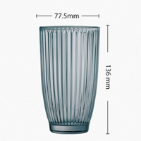 Blue Tempered Glass Drinking Cup