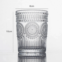 Vintage Sunflower Embossed Glass Drinking Cup