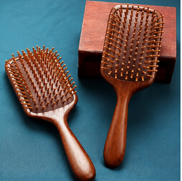 Cushion Air Massage Comb – Long Hair Detangling Brush Sandalwood Scalp Meridian Volumizing Comb
