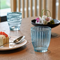 Blue Tempered Glass Drinking Cup