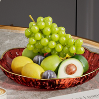 Luxury Clear Glass Fruit Bowl,  Decorative Serving Dish