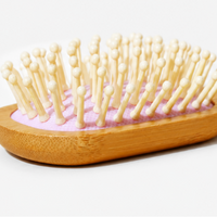Bamboo Cushion Massage Brush Compact Portable Quick Clean Detangling Styling Paddle Hairbrush