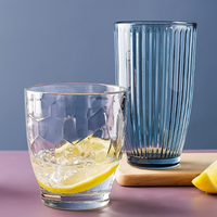 Blue Tempered Glass Drinking Cup