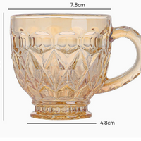 Vintage Amber Glass Coffee Mug with Handle