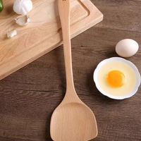 Long Handle Wooden Cooking Spatula for Nonstick Pans