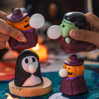 Halloween Stress Relief Squeeze Toy – Pumpkin, Frankenstein and Ghost Plastic Squishy Party Favor