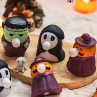 Halloween Stress Relief Squeeze Toy – Pumpkin, Frankenstein and Ghost Plastic Squishy Party Favor
