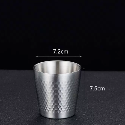 Silver Hammered 304 Stainless Steel Double Wall Tumbler