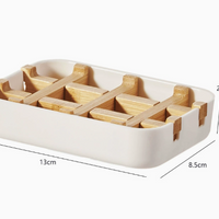 Bamboo Drainage Soap Dish Bar Soap Holder Bathroom Laundry Soap Tray